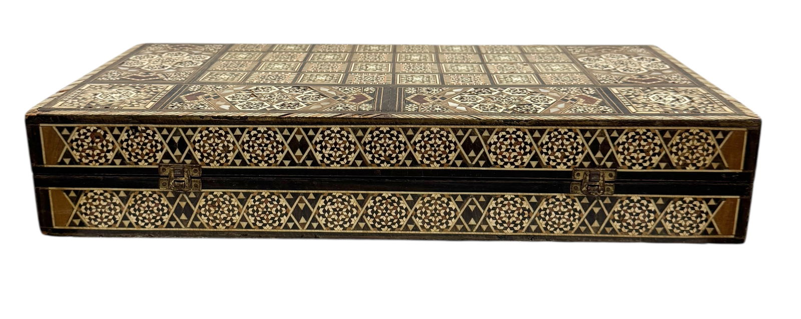 Syrian Inlaid Backgammon Box Pearl Inlay With Geometric Patterns (1 of 8)