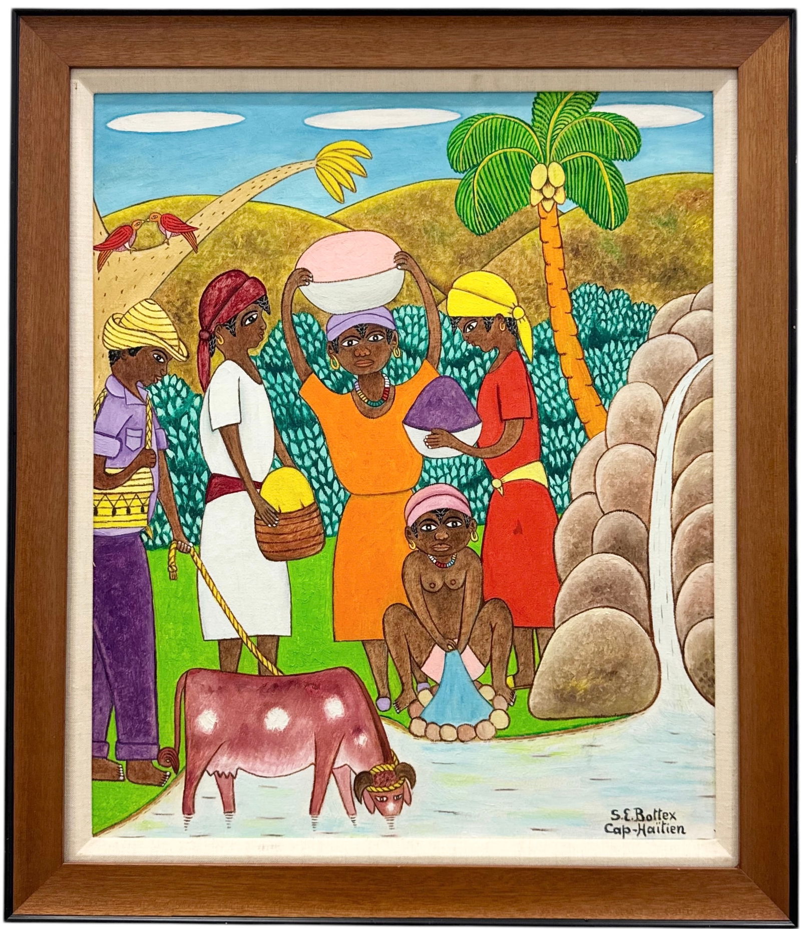 SEYMOUR ETIENNE BOTTEX (1920 - 2016, Haitian)  Village Scene (1 of 3)