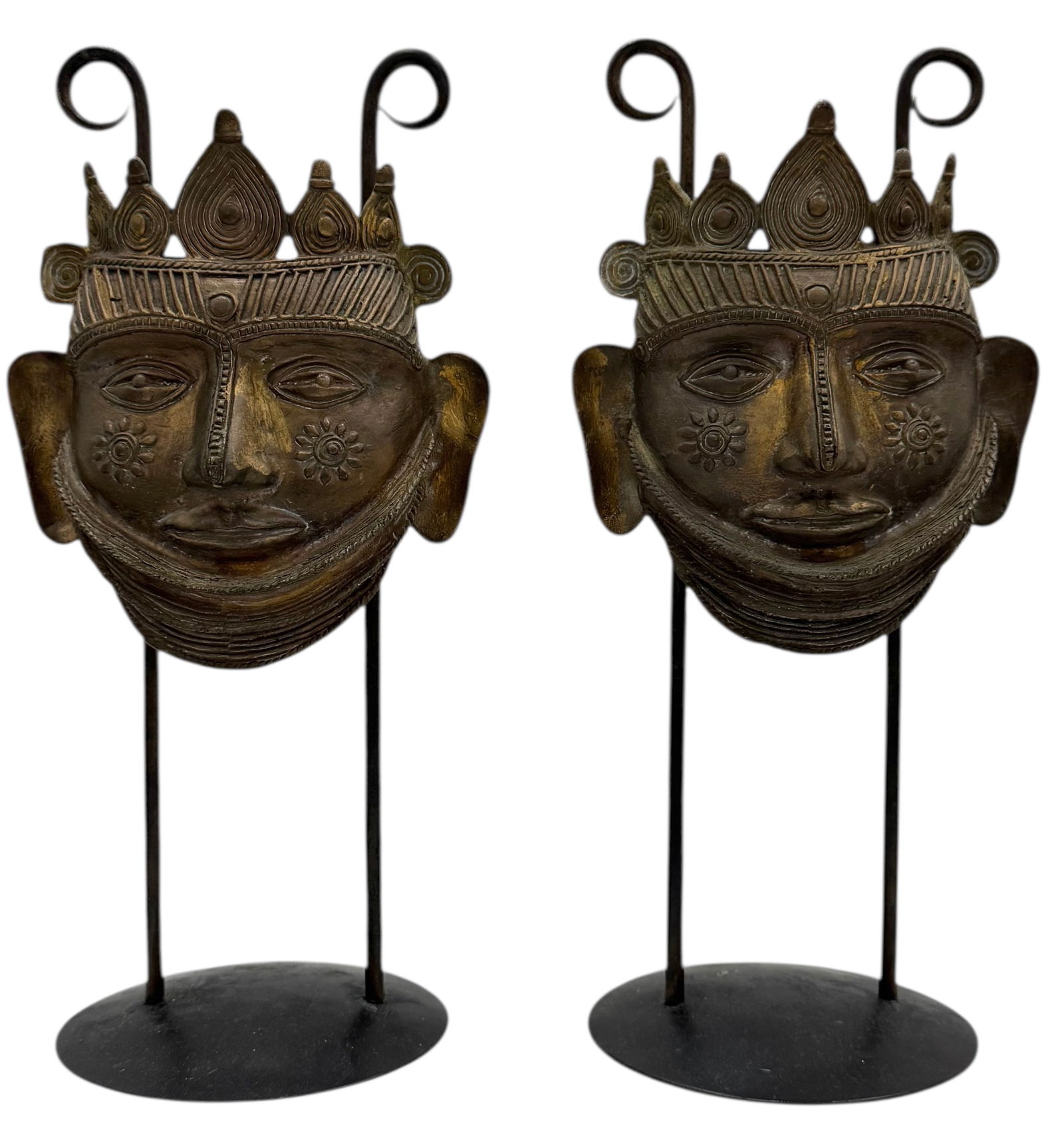 Benin Bronze Mask Sculptures (1 of 4)