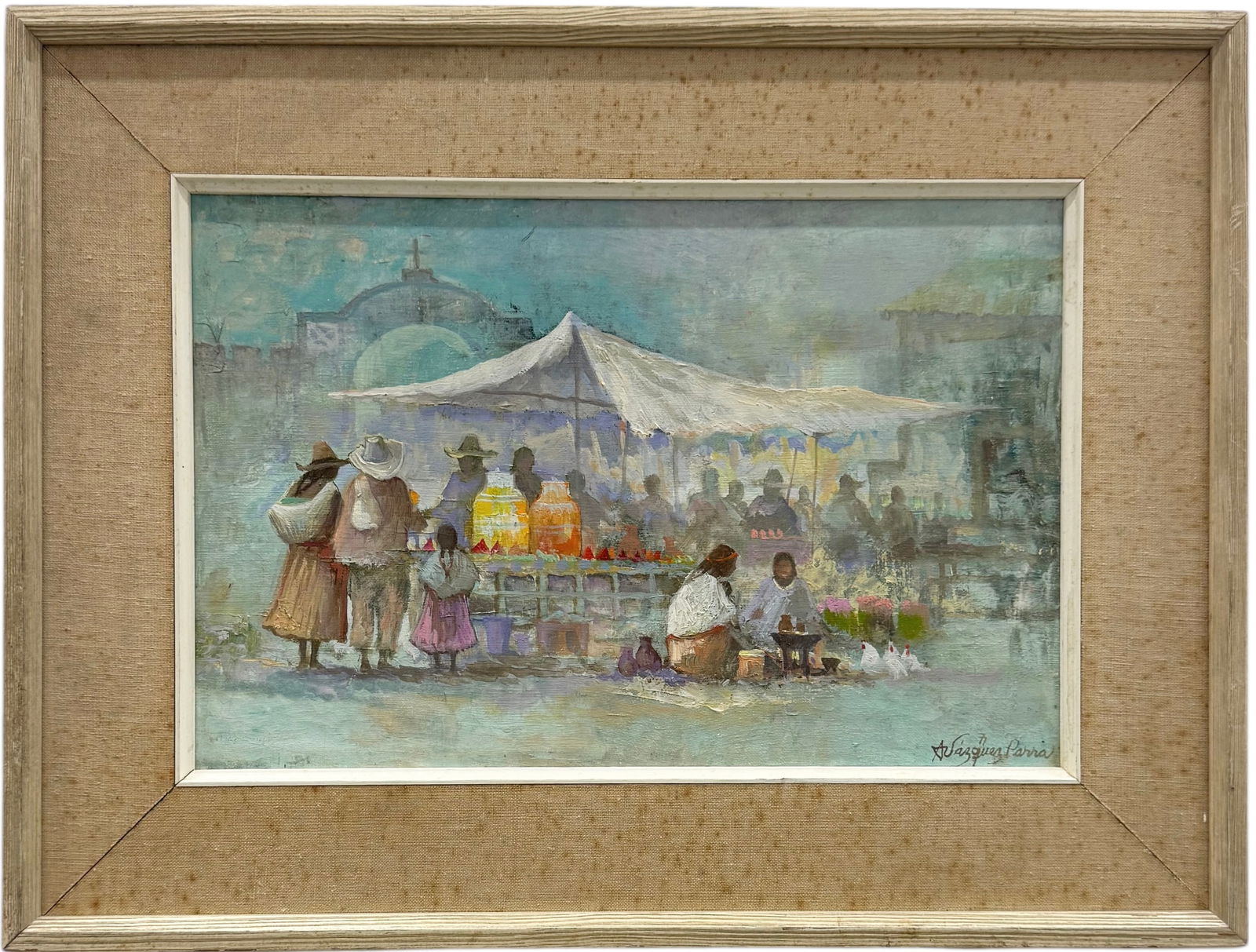 ANTONIO VASQUEZ PARRA (1927-1984, Mexican) Market Scene (1 of 4)