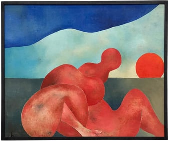JEAN SANGLAR (1926-1996, France) Large Figural Abstract