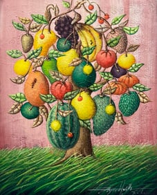 RAYMOND LAFAILLE (20th c, Haitian) Fruit Tree