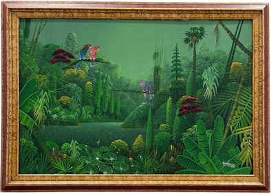 ALBOTT BONHOMME (b. 1963, Haitian) Large Jungle Landscape