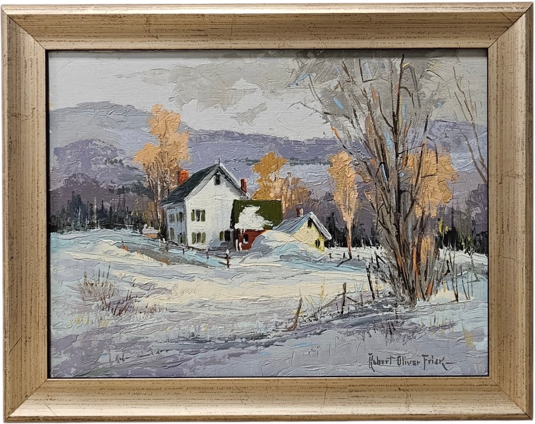ROBERT OLIVER FRICK (1920-1977, American) Snowy Vermont Winter Landscape (1 of 3)