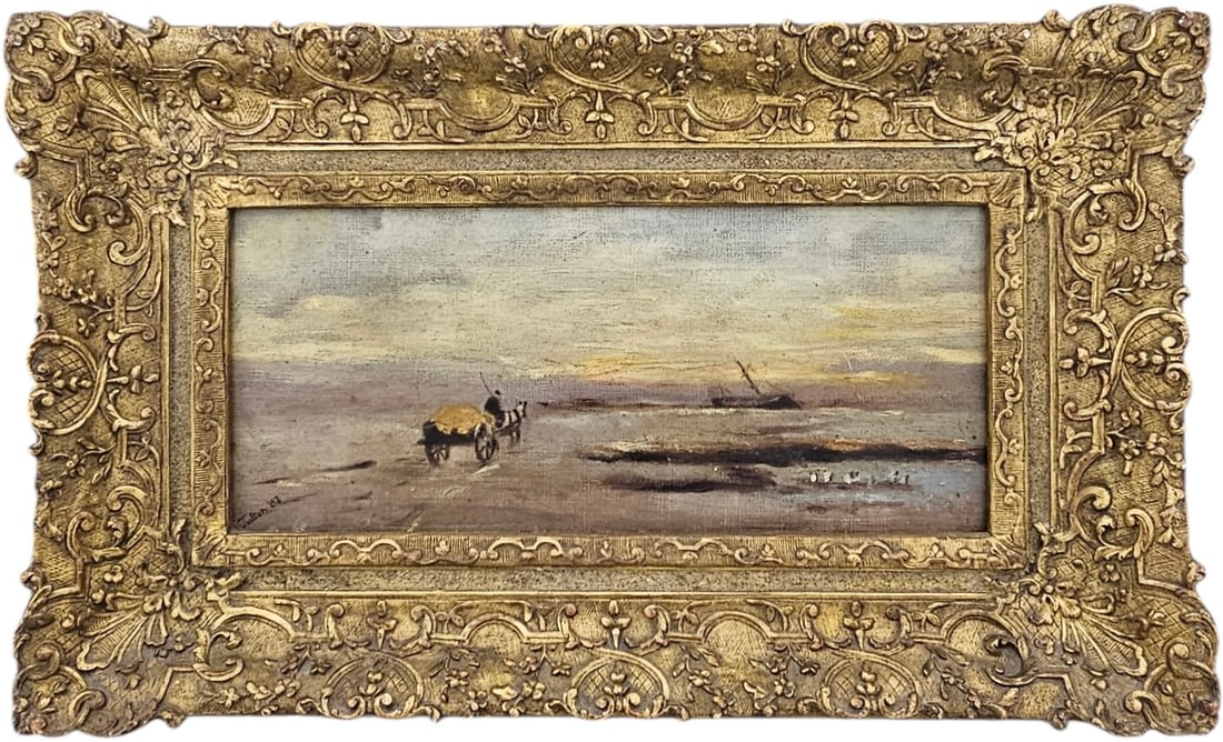 19th Century English Landscape With Figures In Museum Quality Frame (1 of 3)
