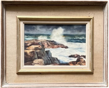 JOSEPH L C SANTORO (1908-1998, American) Pounding Surf, Watertown Massachucetts