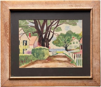 Nicely Framed 1950's Provincetown, Massachusetts Signed Fauvist Street Scene