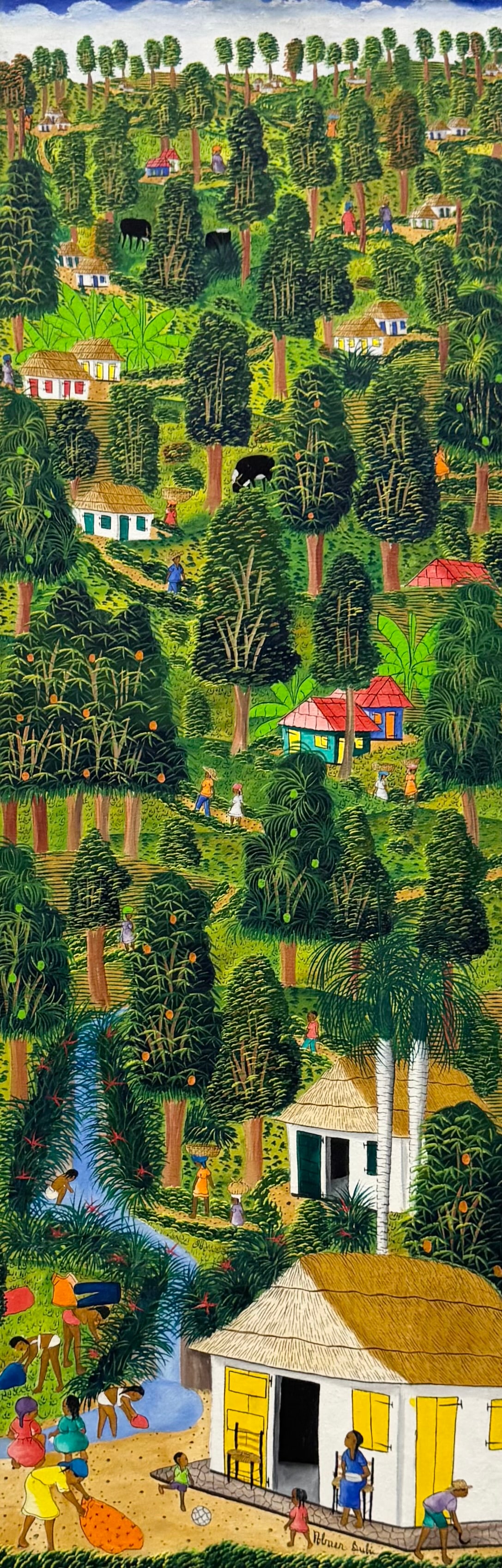 ABNER DUBIC (b. 1944, Haitian) Village Scene (1 of 3)