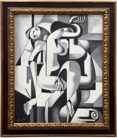 WILBER HERERRA ORTIZ (20th c, Mexico) Merida Artist, Cubist Black & White
