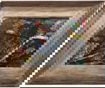 American Abstract Expressionist Oil Painting On Panel