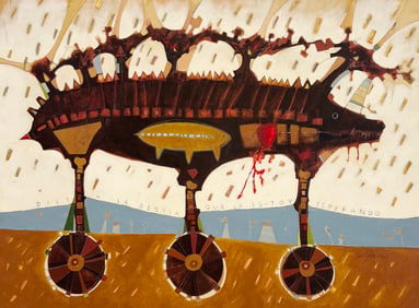 LUIS SOLER (20th c, Cuban ) Monumental Abstract Painting