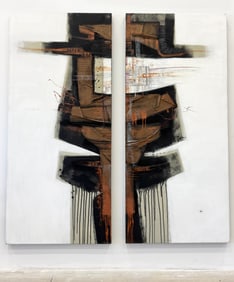 ALBERTO DONAT (20th c, Cuban) Pair Of Monumental Abstracts