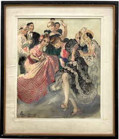 CARL FOLKE SAHLIN (1884-1972, Sweden) Taconada Sevilla Dance Scene Miami Artist