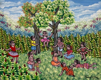 FRANCOISE JEAN (20th c, Haitian) Children Playing