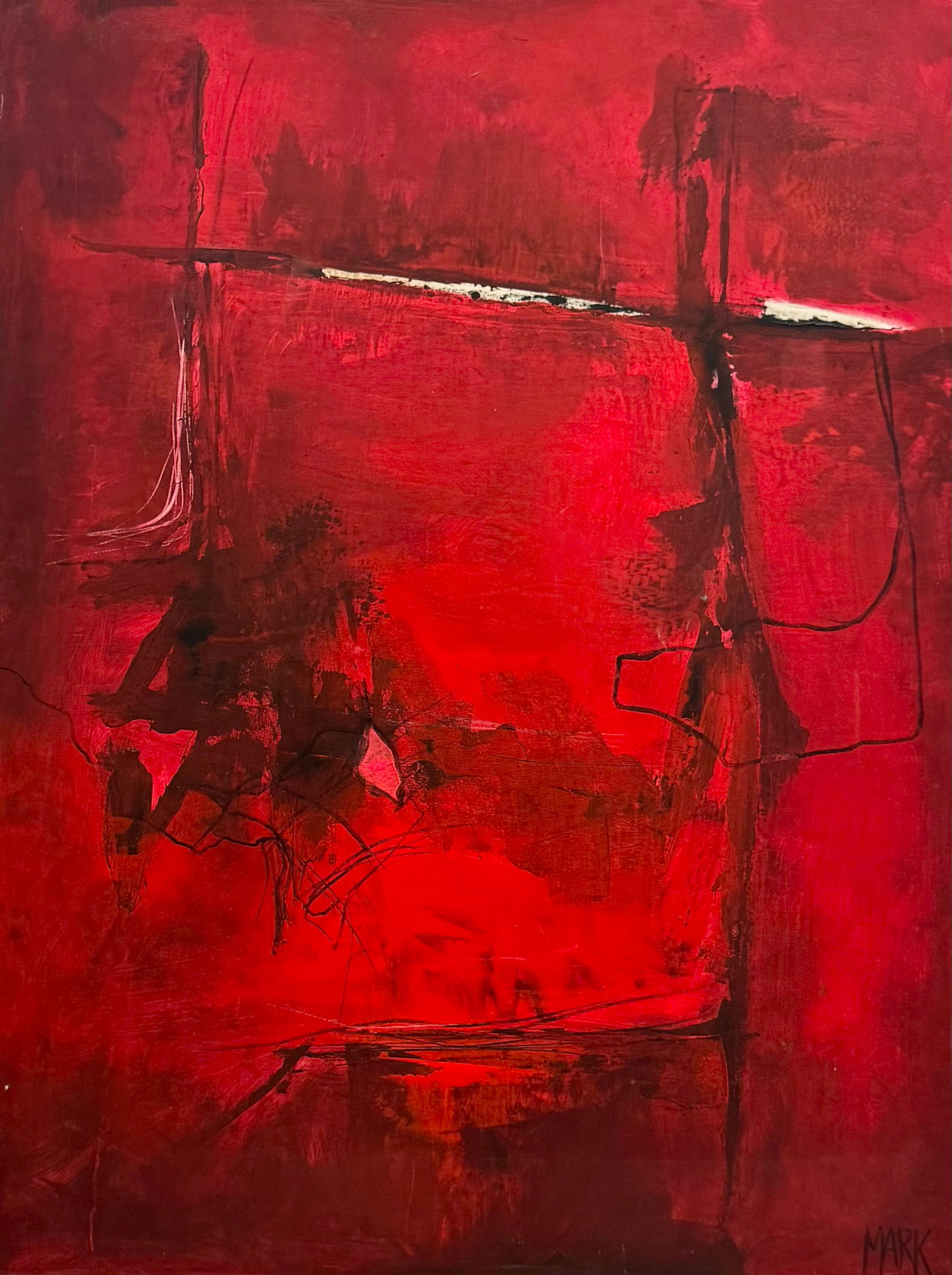 Contemporary Danish Abstract Expressionist Signed Oil Painting (1 of 4)