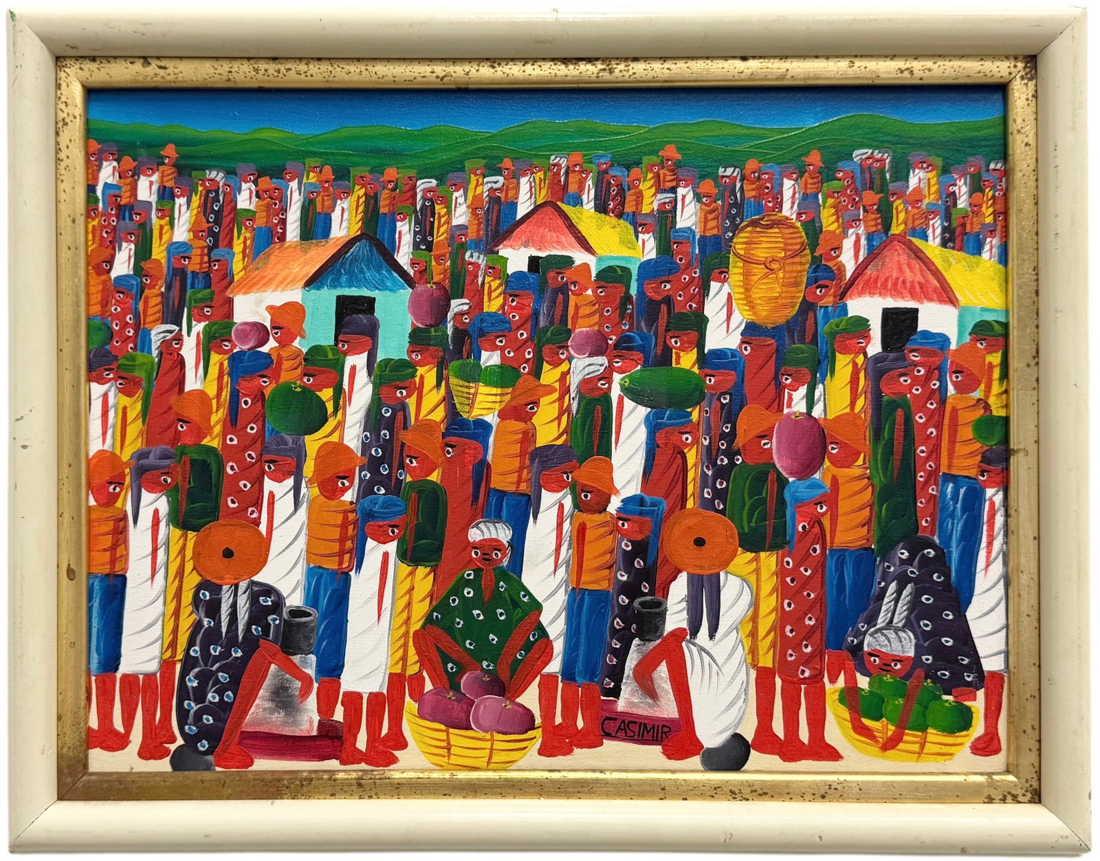 LAURENT CASIMIR (1928-1990, Haitian): Oil painting on canvas 16 x 12 in. Domestic Flat Shipping Price: $55
