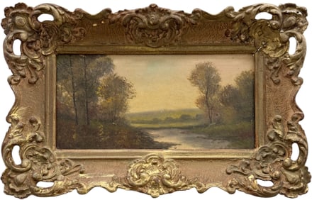 19th Century American Hudson River School Landscape Oil Painting