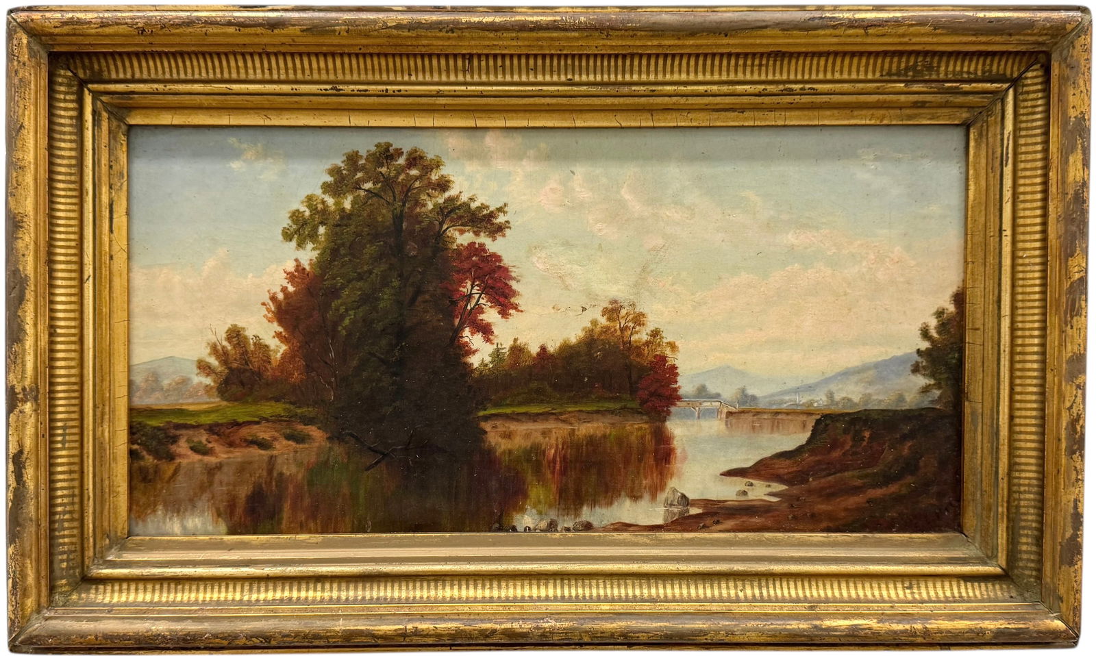 19th Century American School New England Landscape Oil Painting (1 of 5)