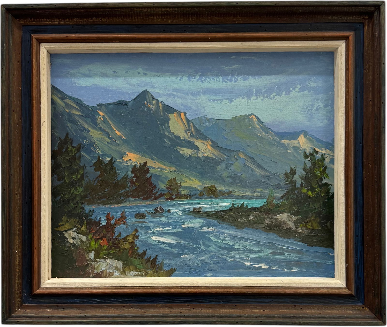 20th Century American Impressionist Rushing River Western Mountain Landscape (1 of 4)