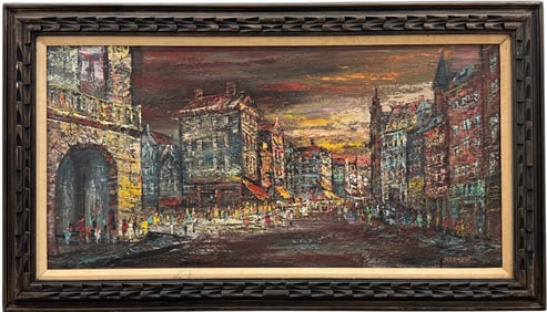 Arnoldus Oldenhave (1905-1997, Netherlands) Dutch, Large European Street Scene