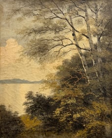 Early 20th Century Hudson River School Landscape Oil Painting