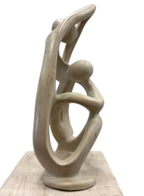 Large Carved Modernist Soapstone Figural Abstract Sculpture 18"