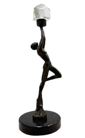 GEORGES COSTE (20th c, French) Nude Male Bronze Sculpture