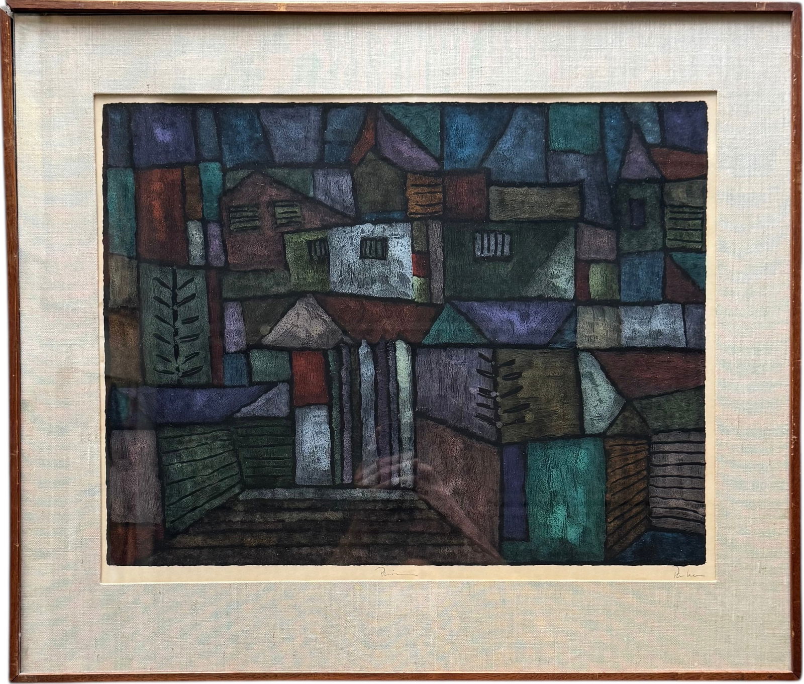 Mid-Century Modern Pencil Signed Serigraph Print Abstract (1 of 3)