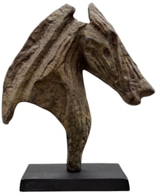 Contemporary Metal Horse Head Sculpture