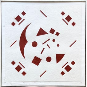 ERNEST WASSER (20th c, American) Massachusetts Artist, "The Drummer" Abstract