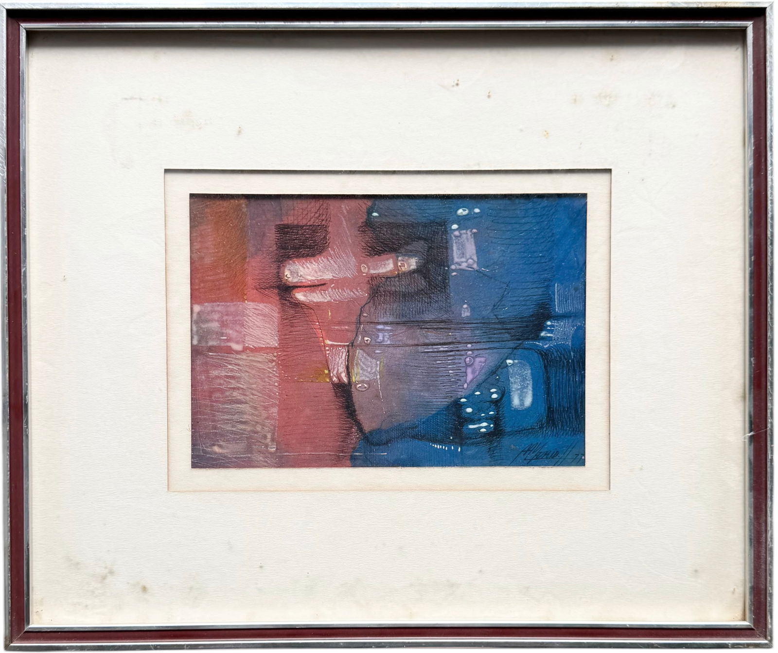 ANTONIO MADRID Mid-Century Spanish Monoprint Abstract, Exhibited (1 of 4)