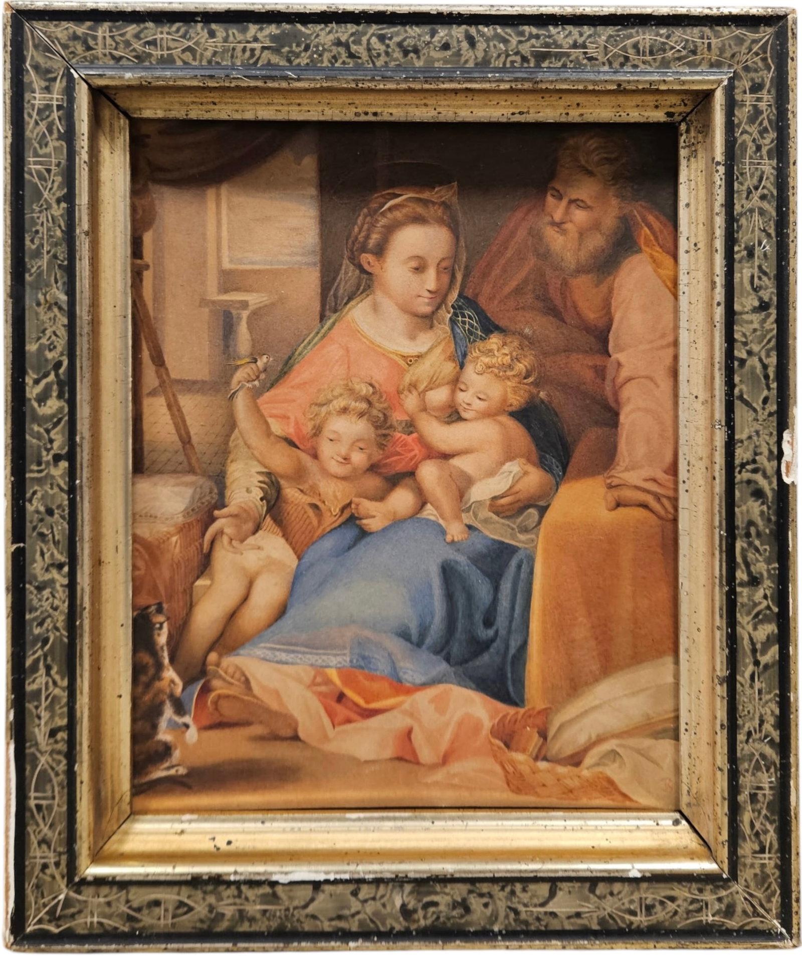 The Madonna of the Cat, After Barocci Early 20th/Late 19th Watercolor: Watercolor 10 x 8 in, 12 1/2 x 10 1/2 in. Domestic Flat Shipping Price: $45