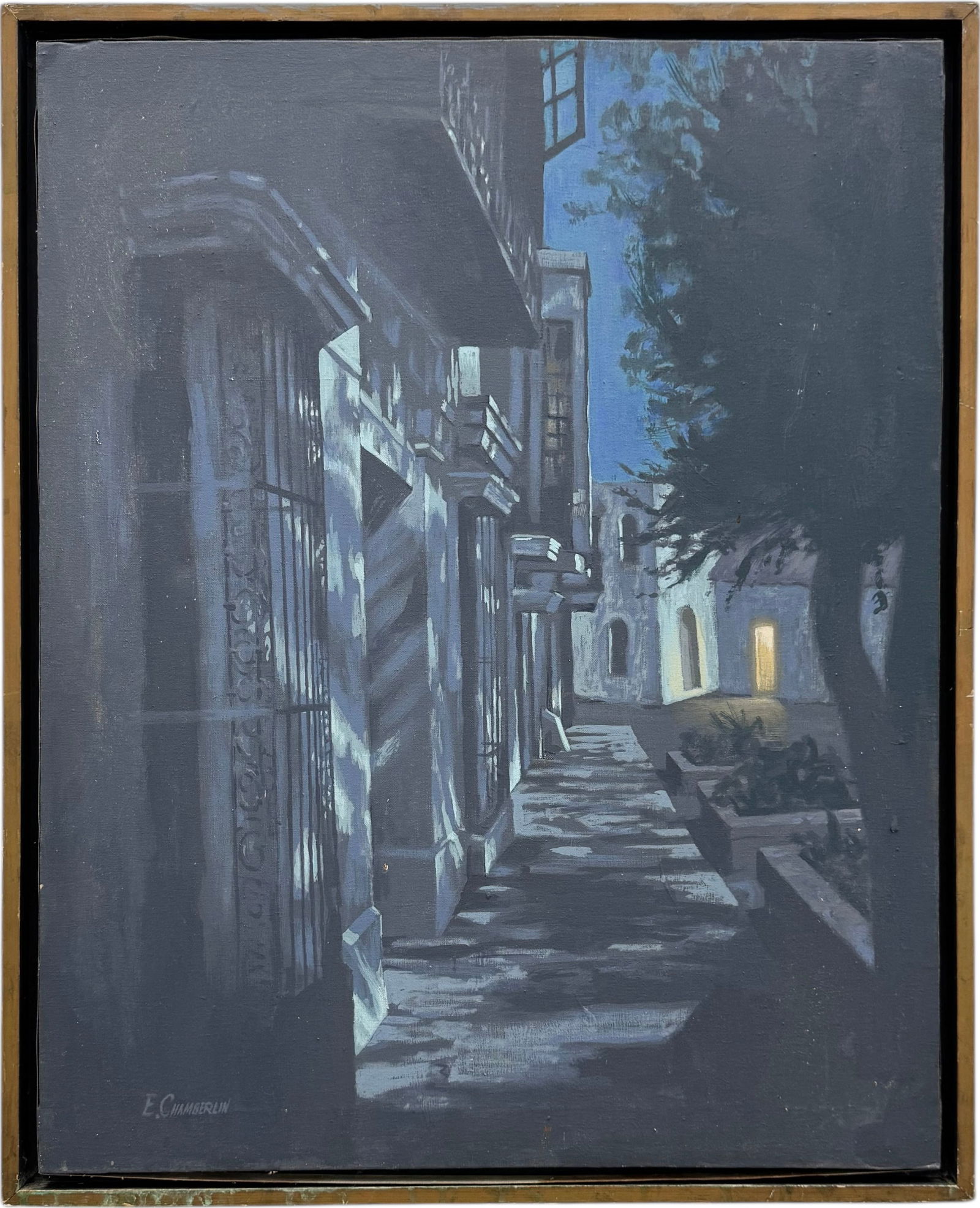 EARL CHAMBERLIN Spanish Street Scene San Mateo California Artist (1 of 4)