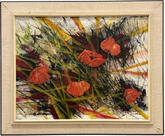 LIOBA MAUBACH Mid-Century German Still Life Abstract Painting