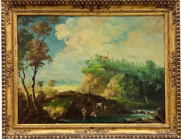 GERMAINE TRAMIER Nicely Framed Continental School Landscape Painting