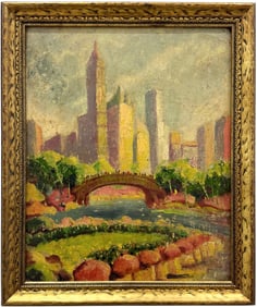 Early 20th Century American Impressionist Landscape Of Central Park New York City