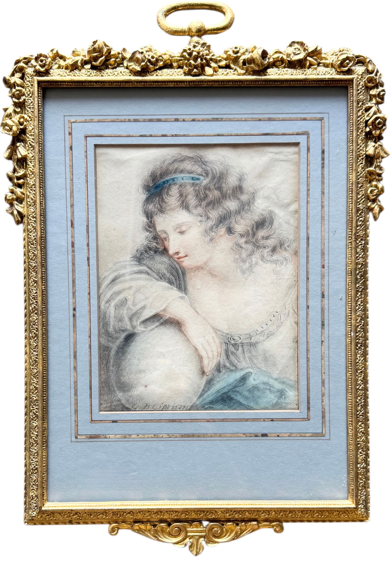 GIOVANNI BATTISTA CIPRIANI (1727-1785, Italian) Portrait, Watercolor (1 of 4)