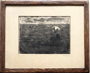 MAX LIEBERMANN "The Goatherd" 1891, Drypoint With Soft-Ground Etching