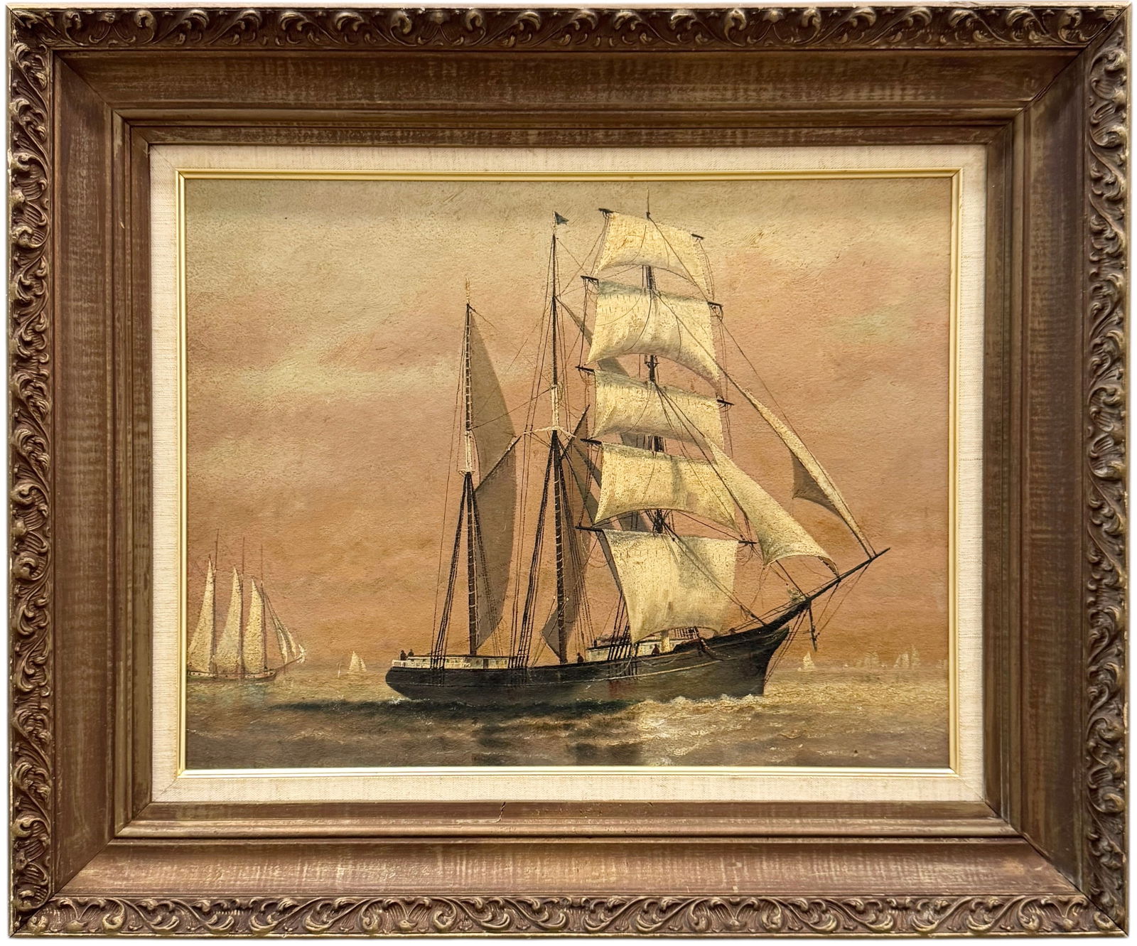 Early 20th Century American School Seascape With Clipper Ship (1 of 3)