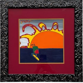 PETER MAX (b. 1937, German American) Surfer Abstract, Gallery Provenance