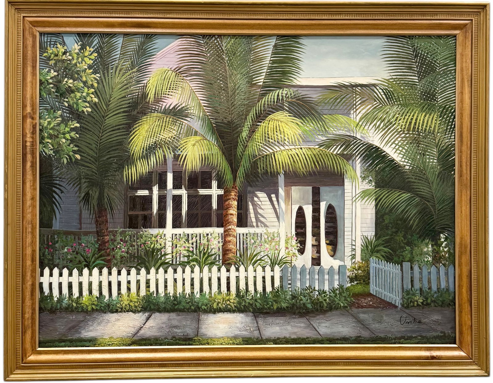 20th Century Tropical Florida Landscape With House Oil On Canvas (1 of 3)