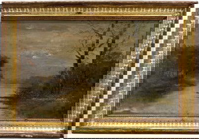 19th Century American Hudson River School Landscape Oil Painting