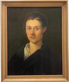 Early 19th Century German Portrait Of A Gentleman Oil On Board Writing Verso