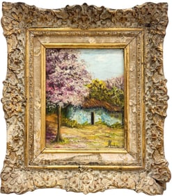 Nicely Framed Latin American Impressionist Landscape Signed Mendez