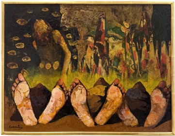 ANDRES ESCARTIN (b. 1938, Spanish) Abstract, Political Motif