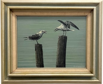 CHARLES CHICK ALLEN (1931-2020, American) Florida Artist, Laughing Gulls