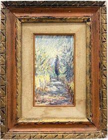 Italian Impressionist Signed Landscape Heavy Impasto Oil Painting