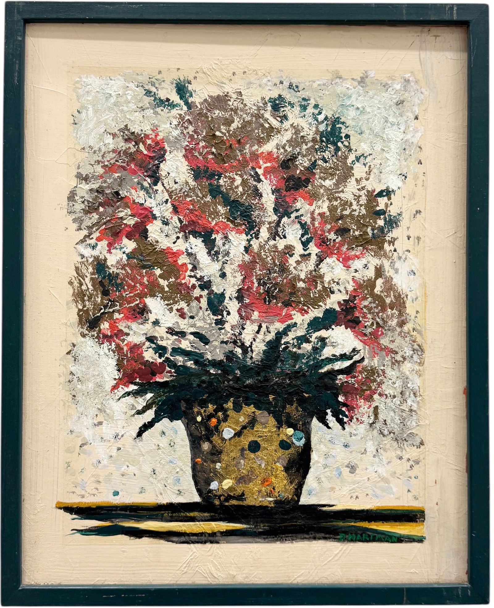American Modernist Still Life Of Flowers Signed Painting (1 of 3)