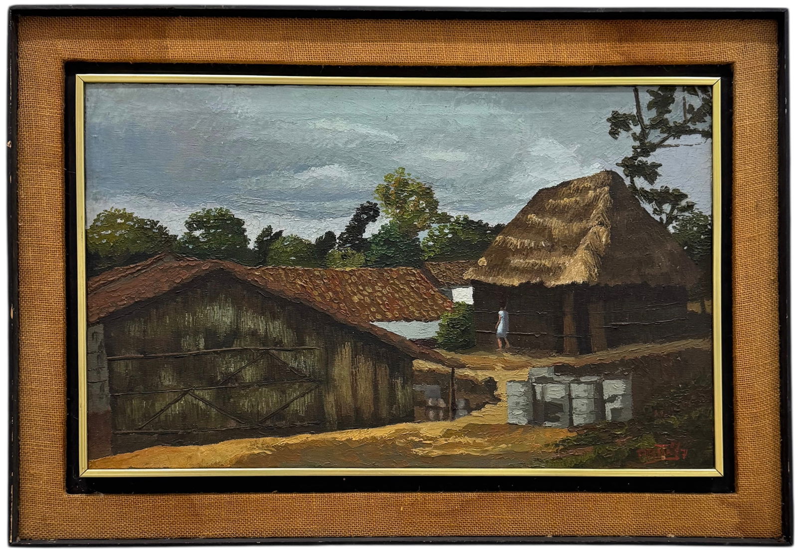 Brazilian Village Landscape Signed Oil On Canvas Painting (1 of 3)