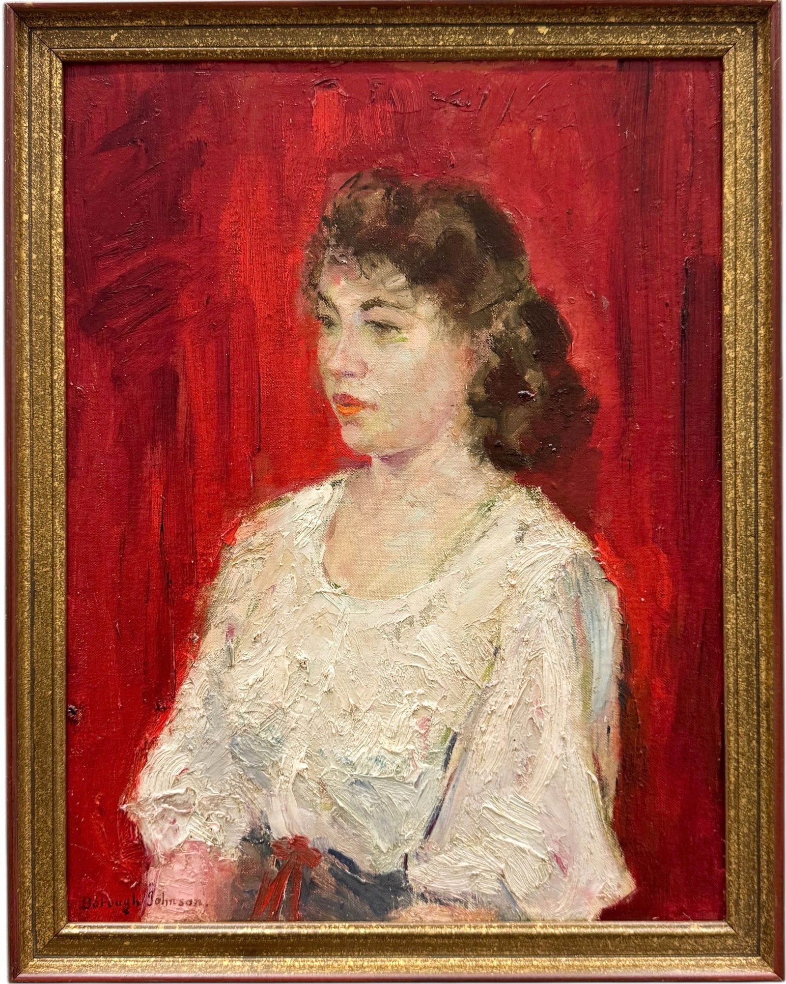 ERNEST BOROUGH JOHNSON (1866-1949, UK) Portrait Of A Young Woman (1 of 3)